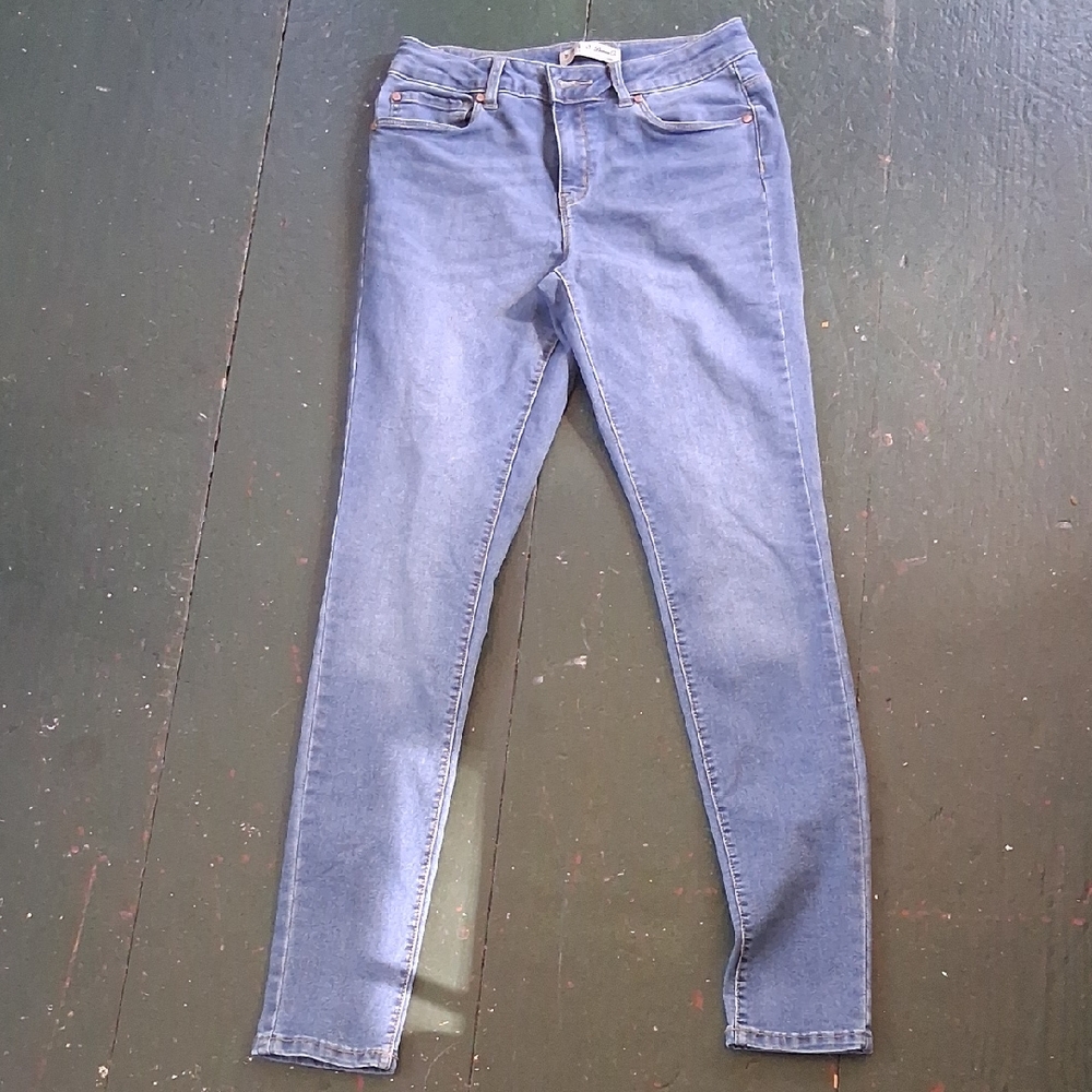 Denim&Co Women's Skinny Jeans in Soft Blue